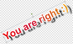 A text watermark with a gradient brush, a white stroke and light drop shadow