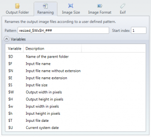 Renaming output filenames with variables