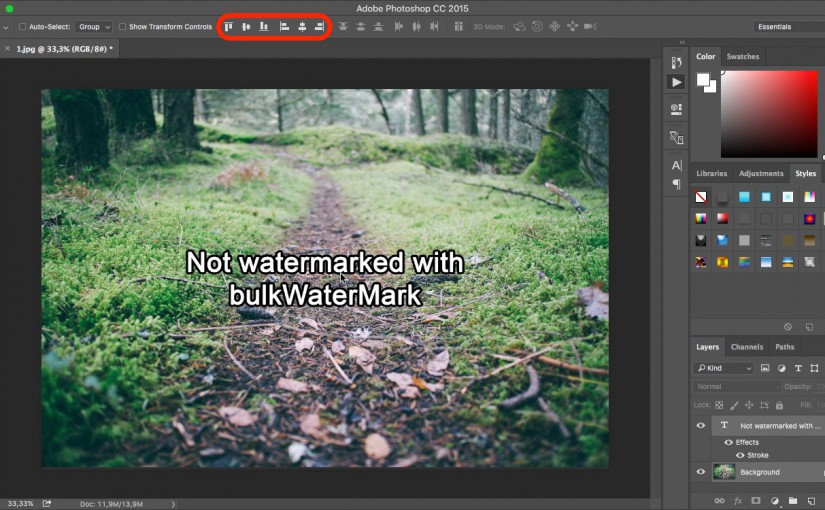 How to watermark on photoshop