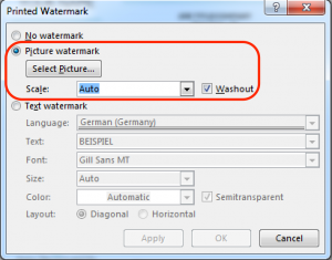 Bild Wasserzeichen Word